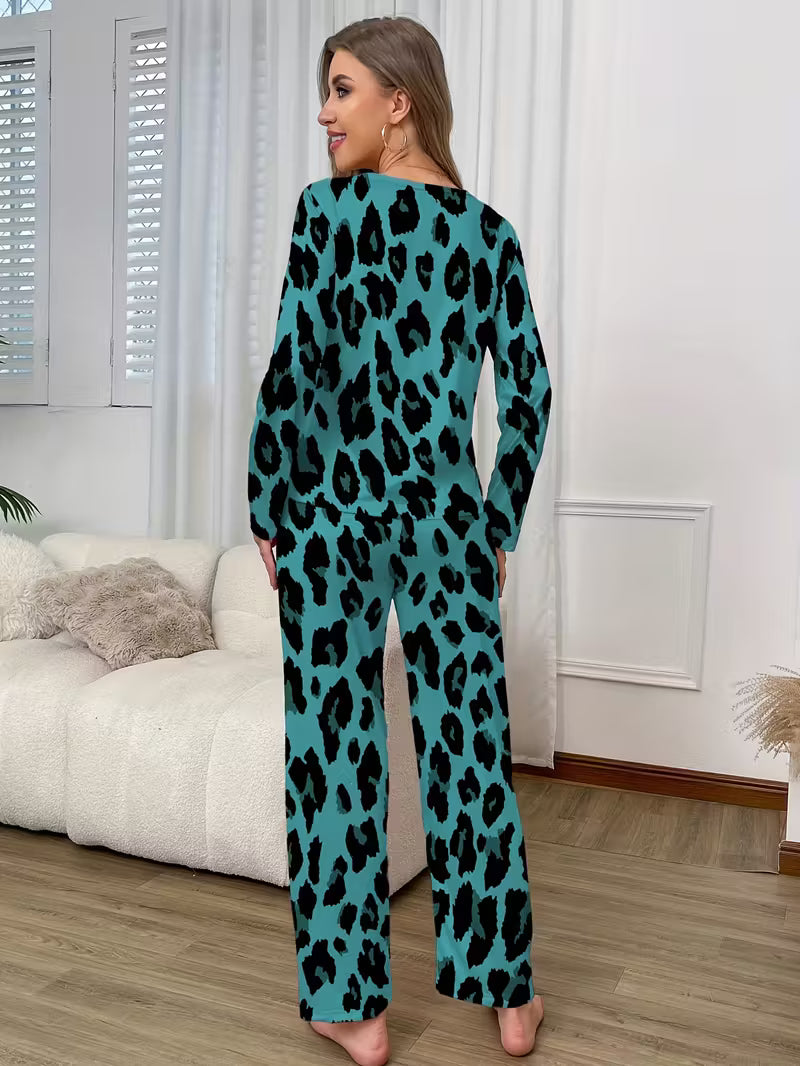 ;Cozy Long Sleeve Crew Neck Top &amp; Wide-Leg Pants,