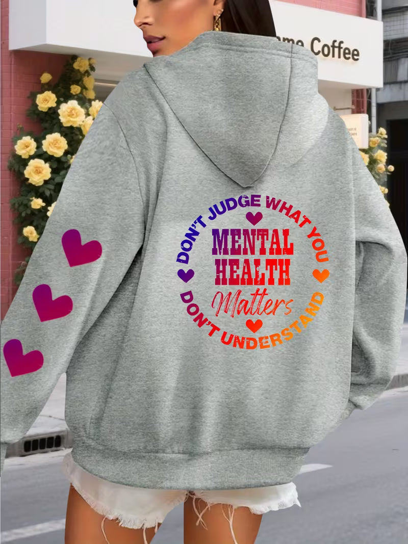 Casual Loose-Fitting Hooded Sweatshirt