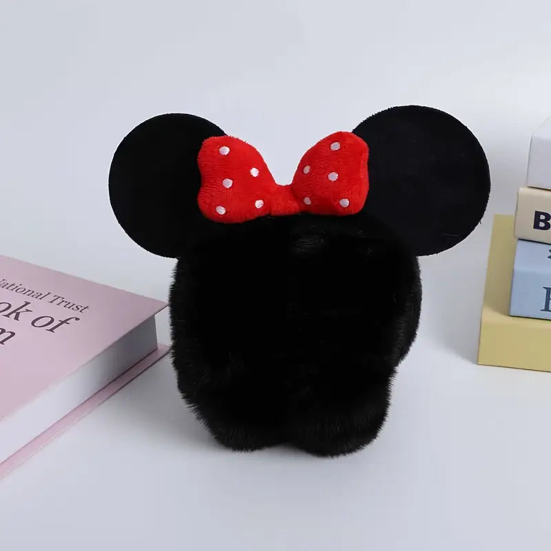1pc Disney Mickey & Minnie Mouse Plush Ear Muffs with Bow