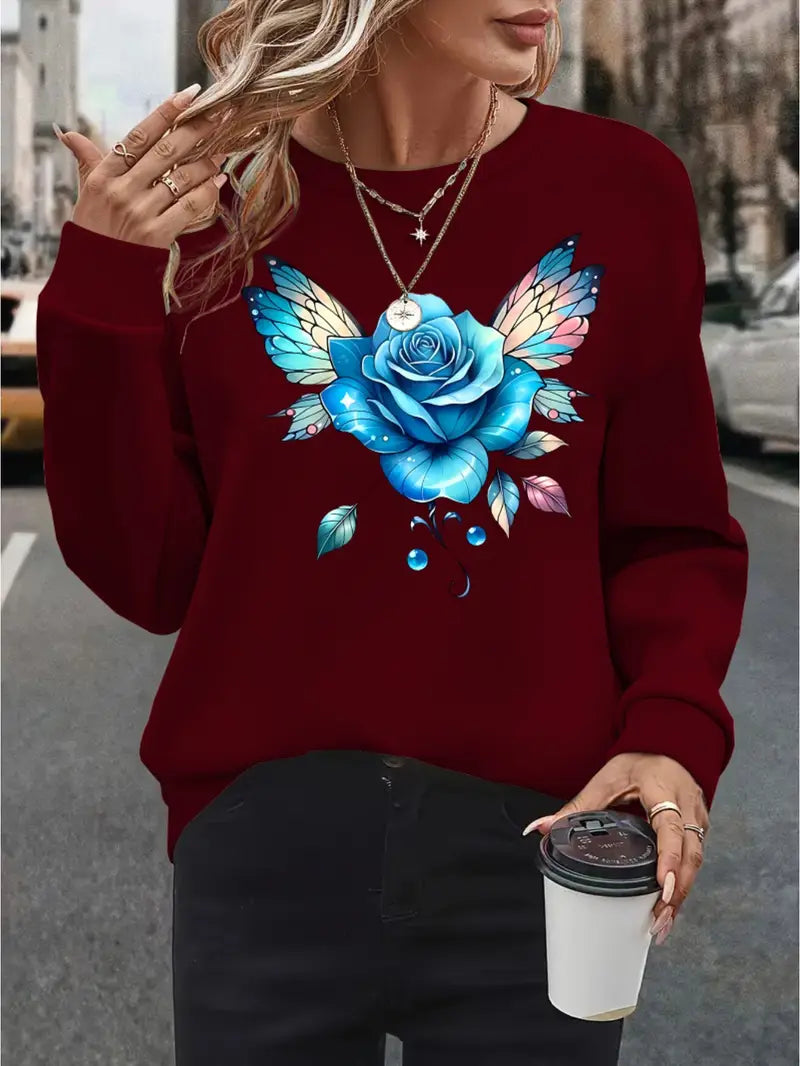 Women'S Plus Size Casual Crew Neck Sweatshirt