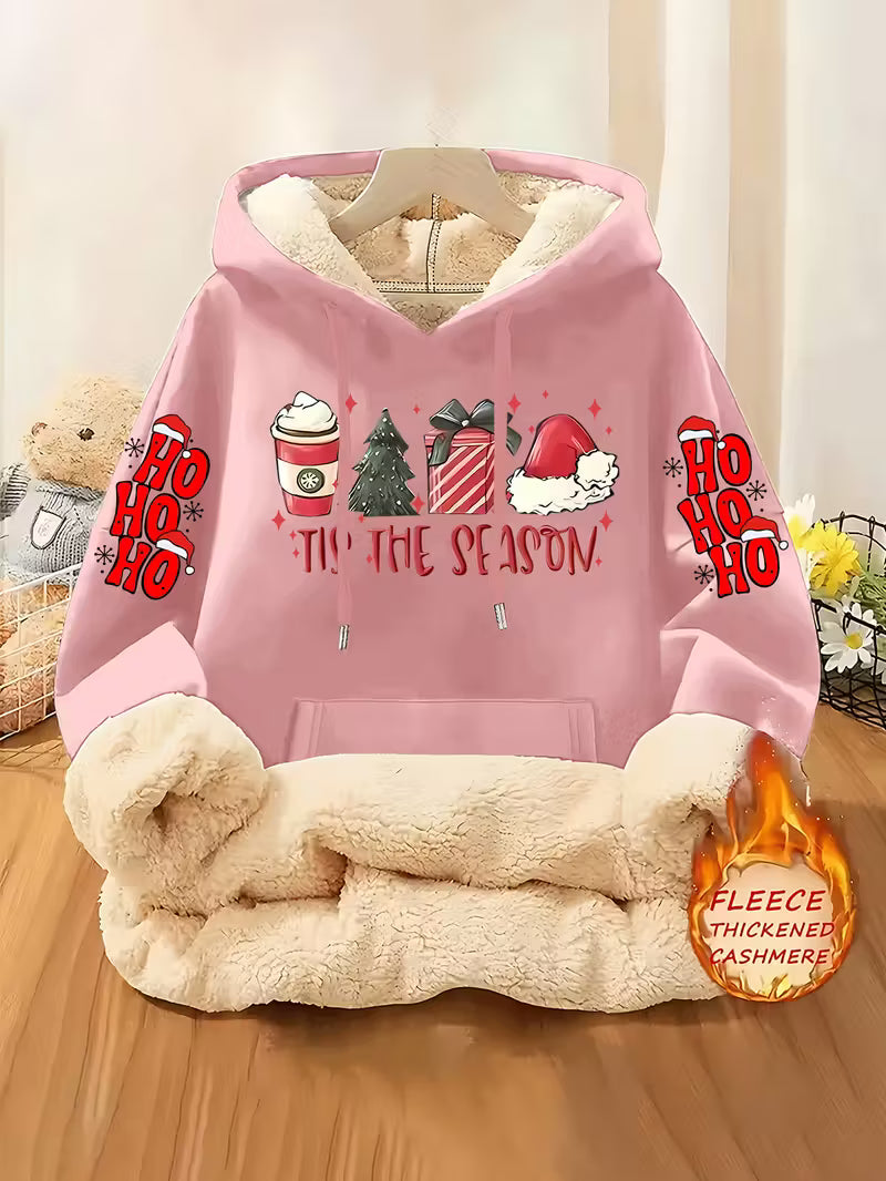 Women's Fleece-Lined Hooded Christmas Sweatshirt