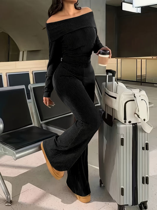 Elegant Solid Color Two-Piece Set