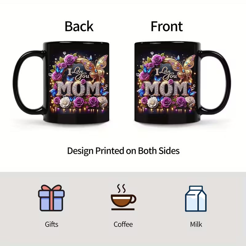 11oz Black Ceramic Coffee Mug-