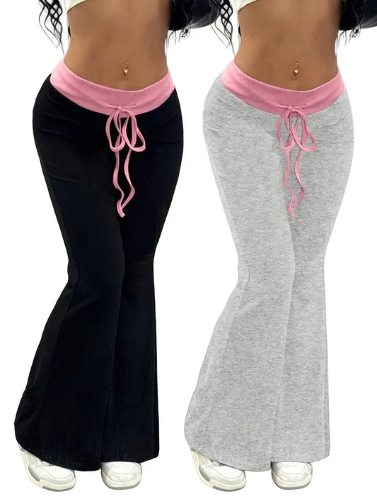 High-Waisted Wide-Leg Trousers 2pcs Set