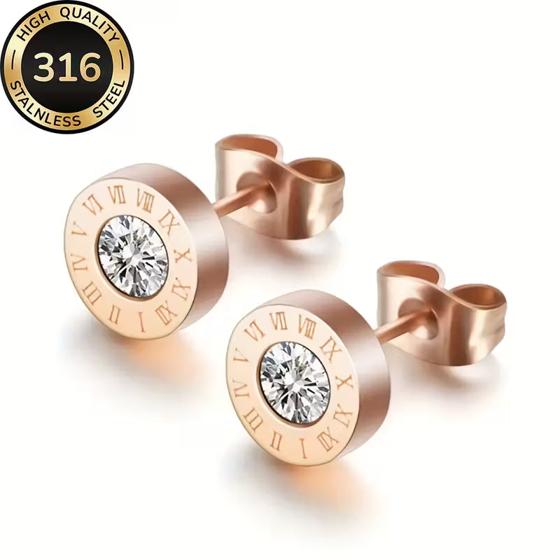 High-quality stainless steel hypoallergenic Golden stud earrings,