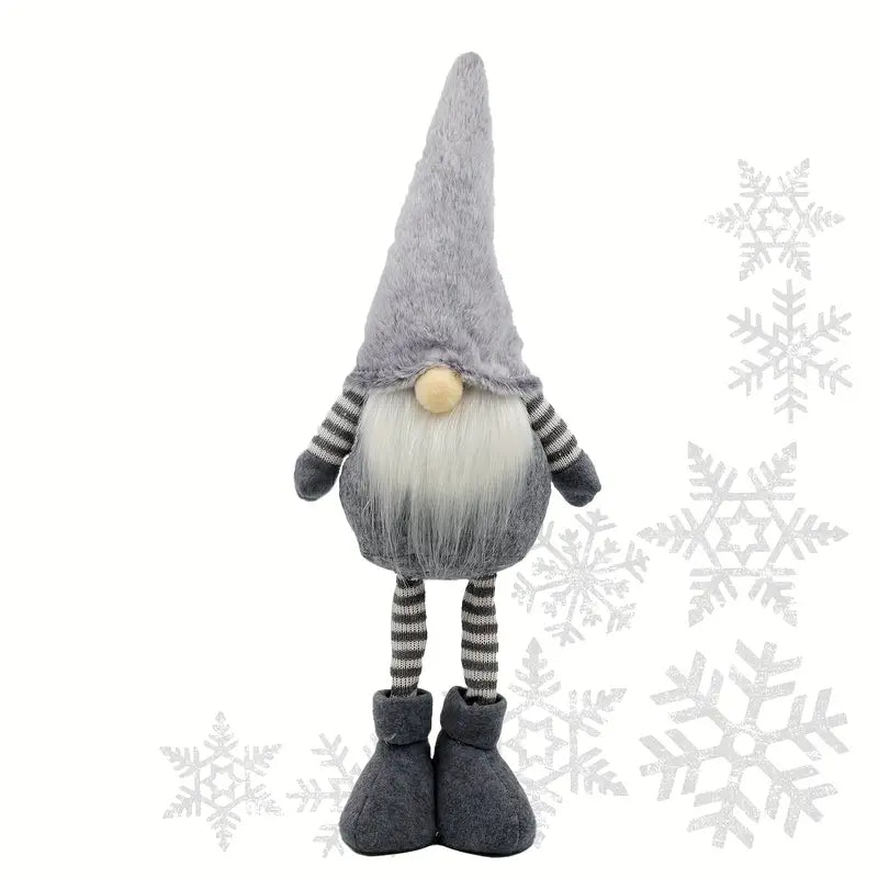 Large 49.99 cm Gray Hat Winter Gnome Statue-