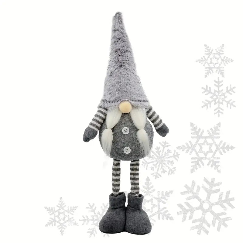 Large 49.99 cm Gray Hat Winter Gnome Statue-