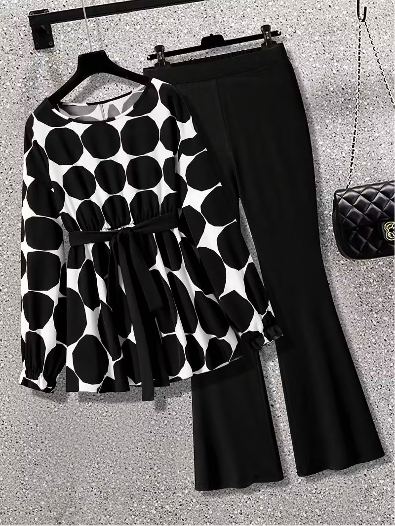 Plus Size, Women's Fashion 2pcs Set