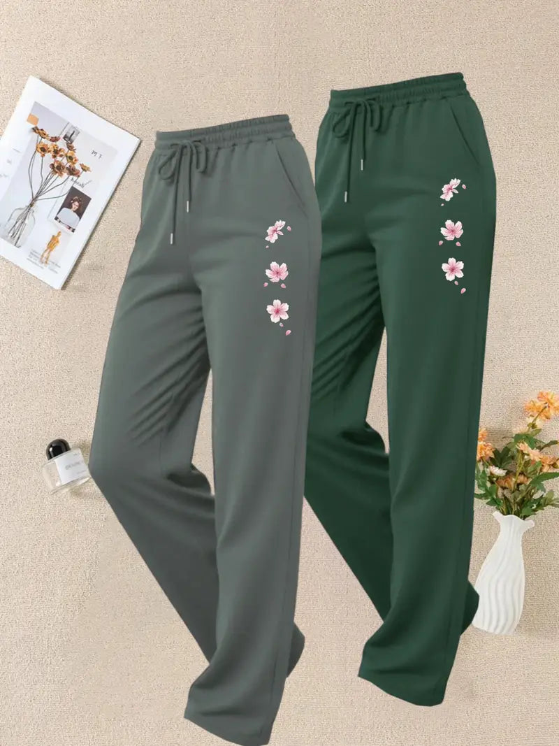 2pcs Women'S Straight-Leg Pants
