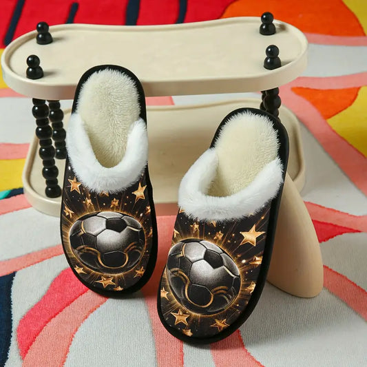 1 Pair Unisex Winter Thick Plush Slippers