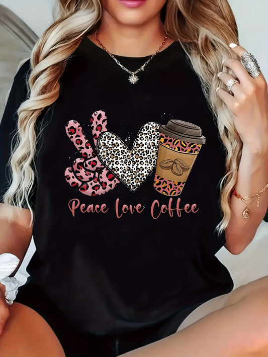 Women'S "Peace Love Coffee" Graphic Tee
