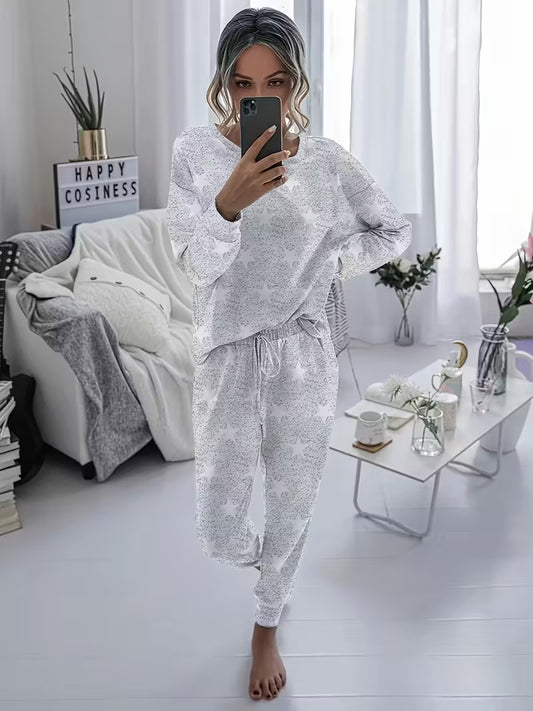 Galaxy Print Casual Long Sleeve Loose Fit