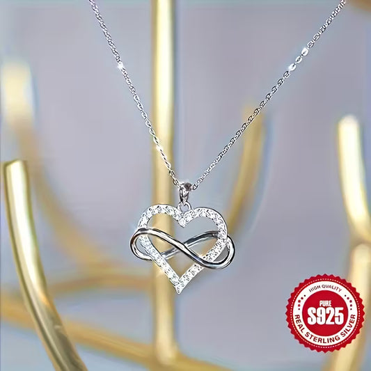 S925 Sterling Silvery Elegant Princess Square joyful Face Pendant Necklace