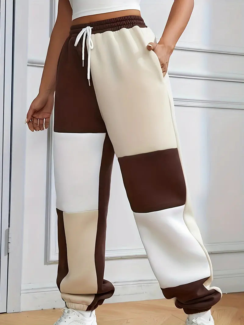 Women's Fashion Color-Blocking Trousers