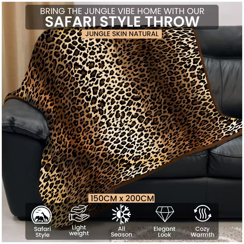 Luxury Animal Print Throw Blanket 150 x 200cm