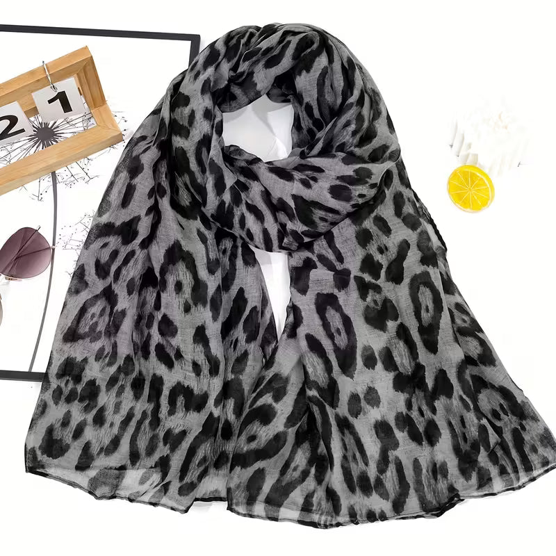 Women's Bohemian Leopard Print Scarf Cape
