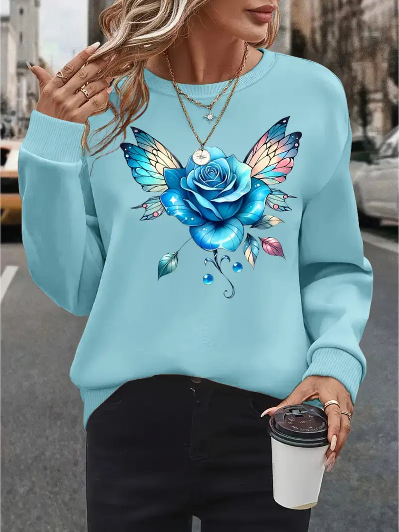 Women'S Plus Size Casual Crew Neck Sweatshirt