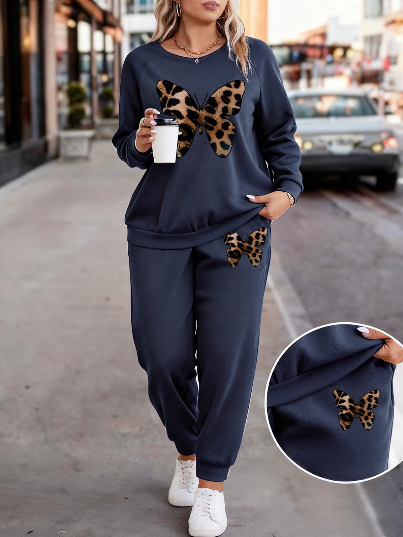 2pcs Women's Plus Size Pajama Set