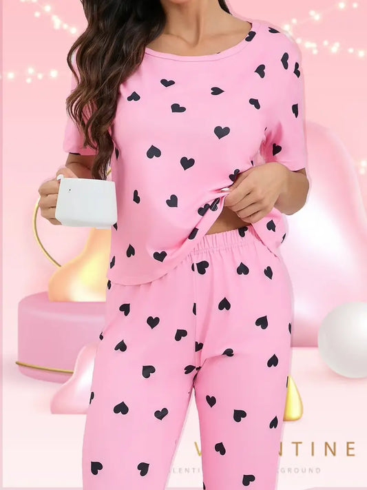 Women's Polyester Knit Pajama Set