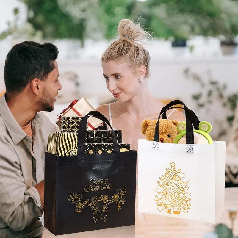 6 pcs Reusable Christmas Gift Bags