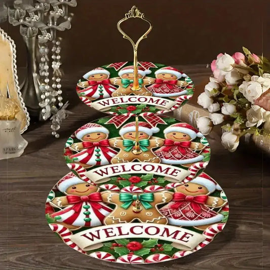 3-Tier Artificial Wood Gingerbread for Man Display Tray