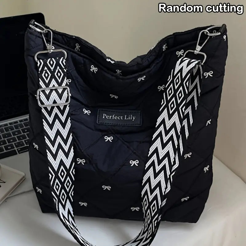 Perfect Lily Women's Elegant Quilted Square Tote Bag