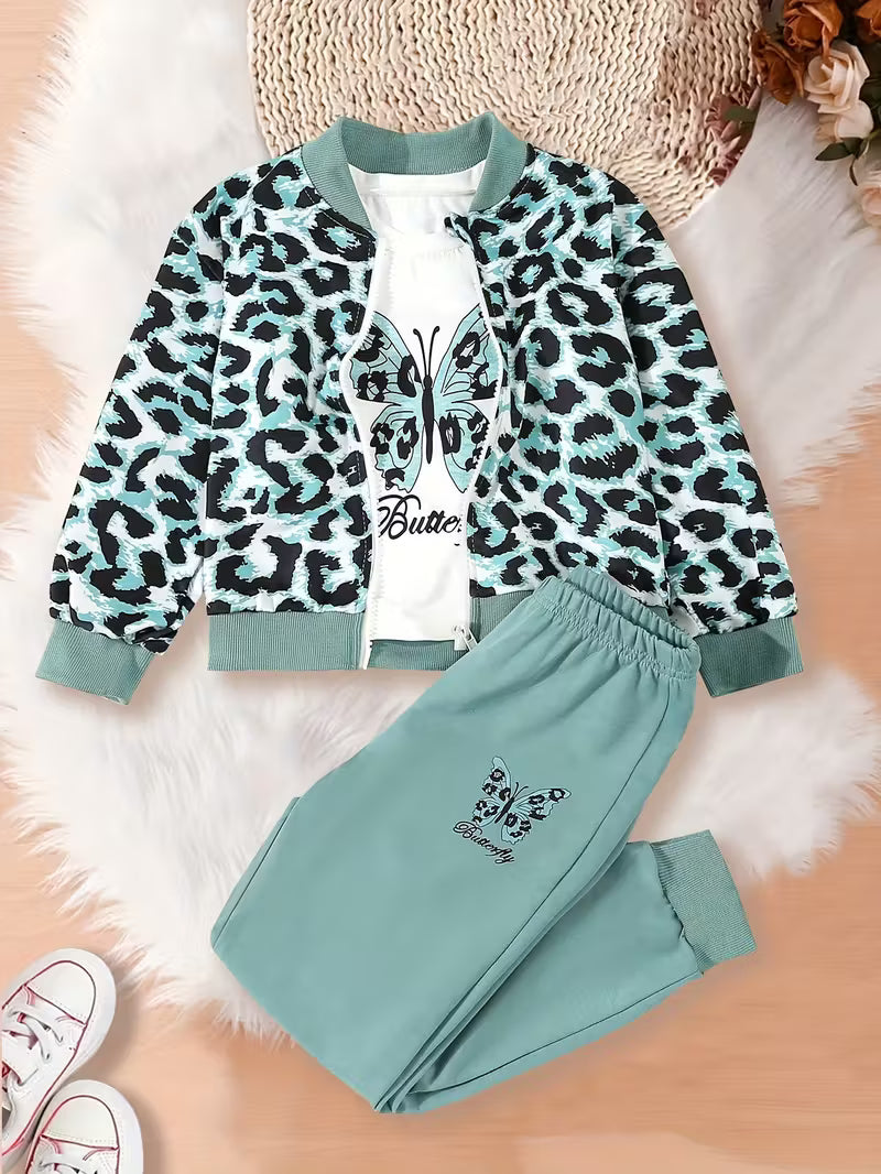 Girls' Fashion Leopard Print Jacket