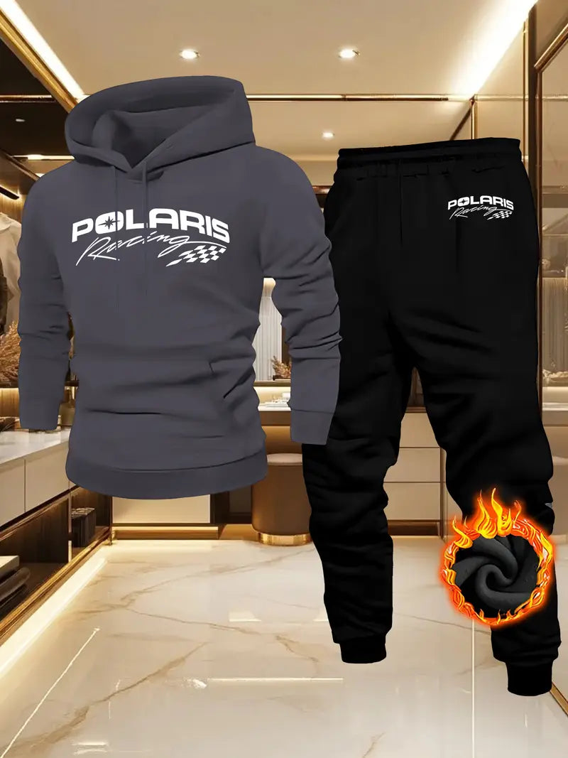 Men'S Casual Hooded Sweatshirt & Jogger Set