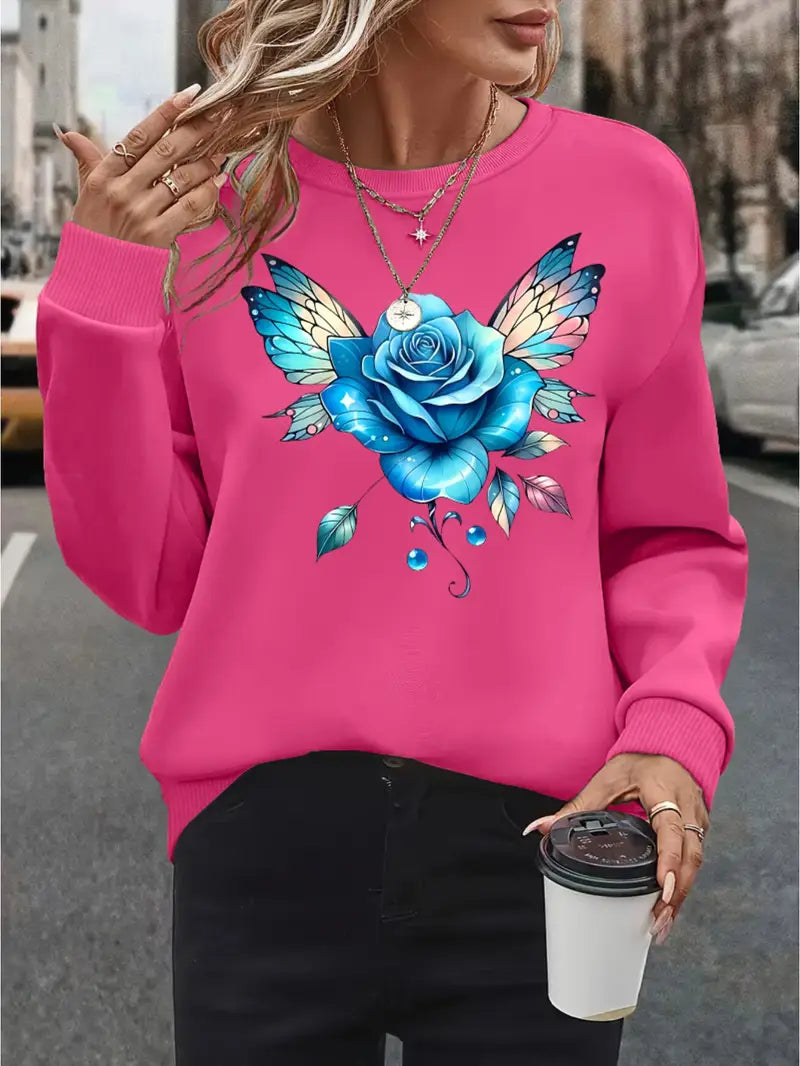 Women'S Plus Size Casual Crew Neck Sweatshirt