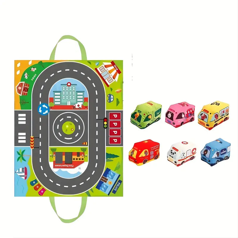 A Fabric Toy Set Featuring Cars