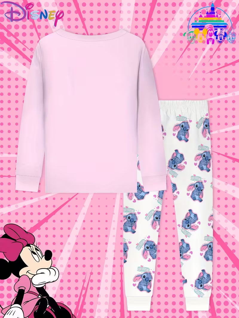 Disney, Girls' Pajama Set, Cute Stitch,