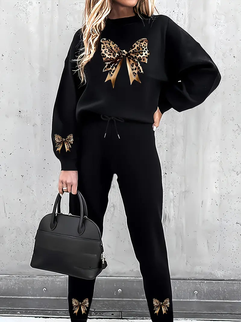 Women'S Cozy Fleece Pullover Sweatshirt & Joggers Set