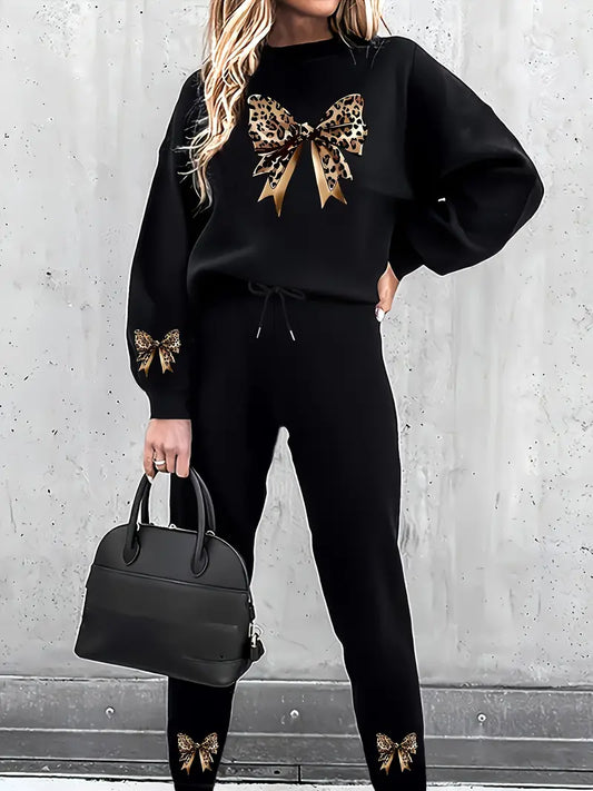 Women'S Cozy Fleece Pullover Sweatshirt & Joggers Set