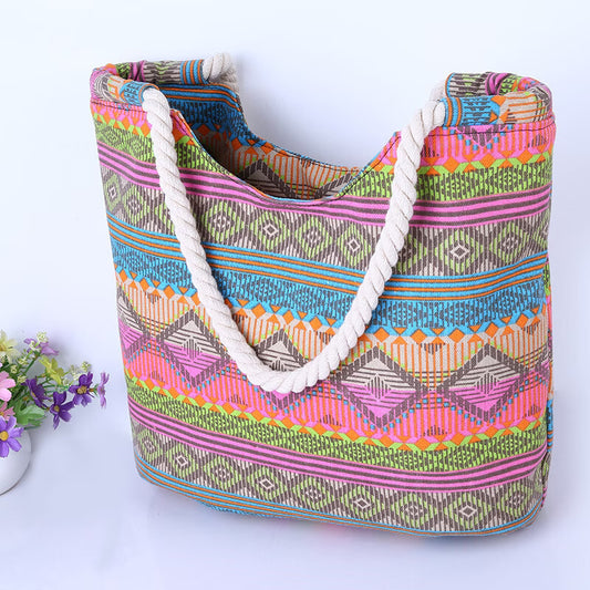 Canvas Summer Beach Tote | Women's Shoulder Bag