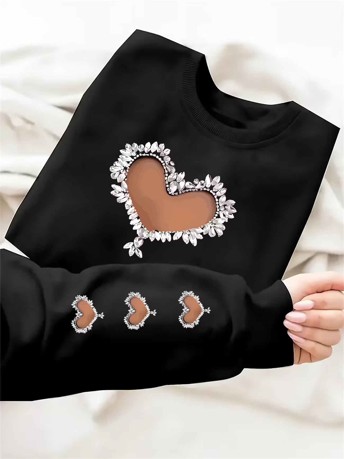 Heart Pattern Sleeve sweaters