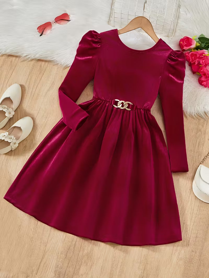 Girls' Autumn-Winter Dress, Fashionable Gorgeous Party Style