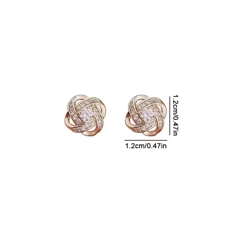 Elegant Four Leaf Clover Stud Earrings,