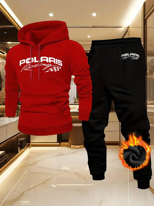 Men'S Casual Hooded Sweatshirt & Jogger Set