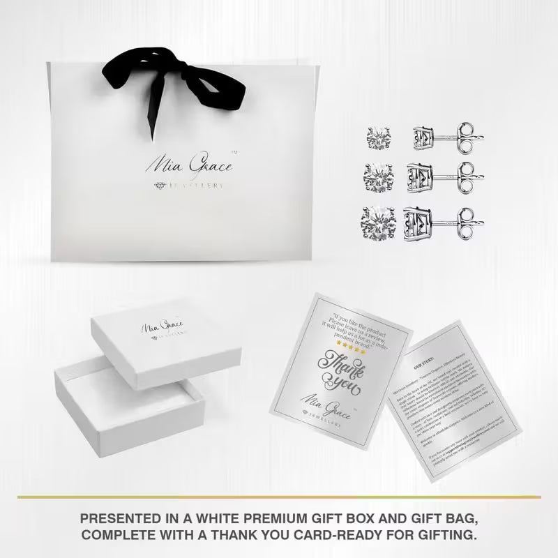 MGJ™ 925 Sterling Silver Stud Earrings with Austrian Crystal Set