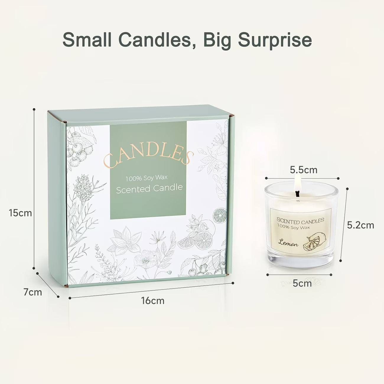 scented , Votive Candles Set of Fresh Linen, Vanilla, Jasmine, and Lemon, Soy Wax Candle