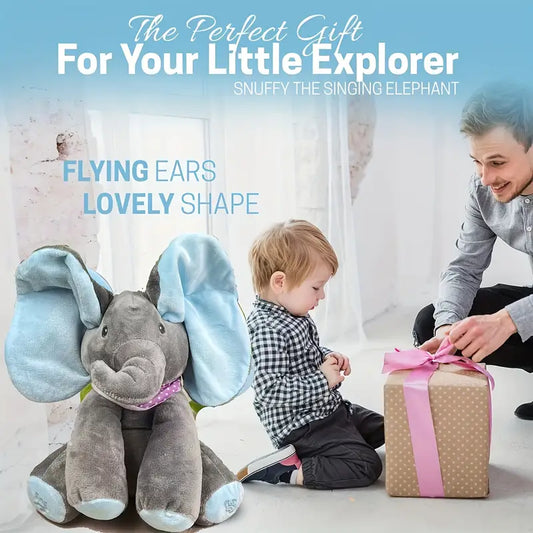 1pc Hide and Seek Elephant Plush Toy,