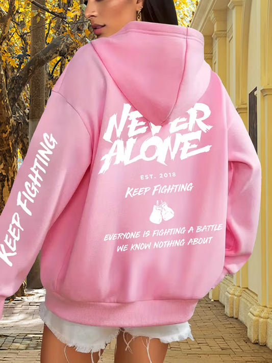 Women's pink Fleece-Lined Oversized Hoodie