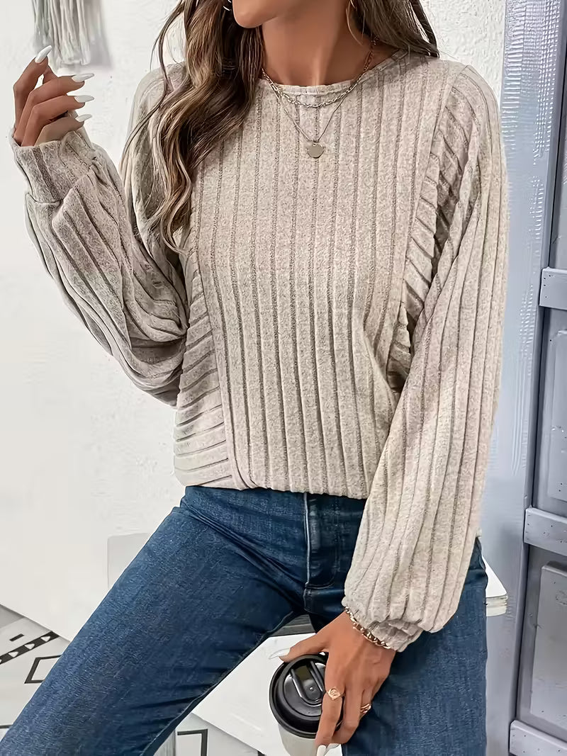 Elegant Women'S Solid Color Casual Sweater Tee