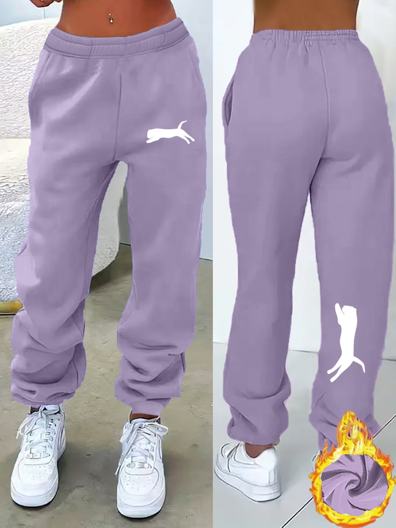 Women's Fleece-Lined Loose Sweatpants