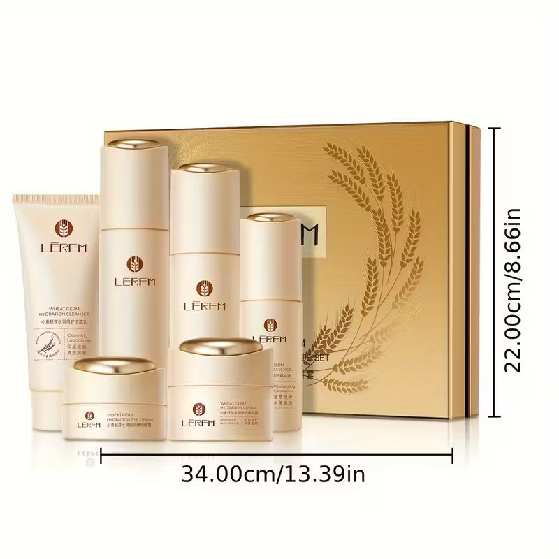 6pcs LENFK Wheat Germ Moisturizing Skincare Set