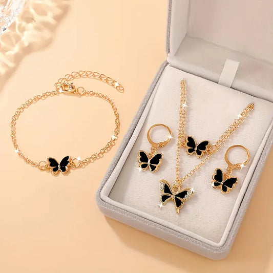 4pcs Boho Chic Butterfly Jewelry Set