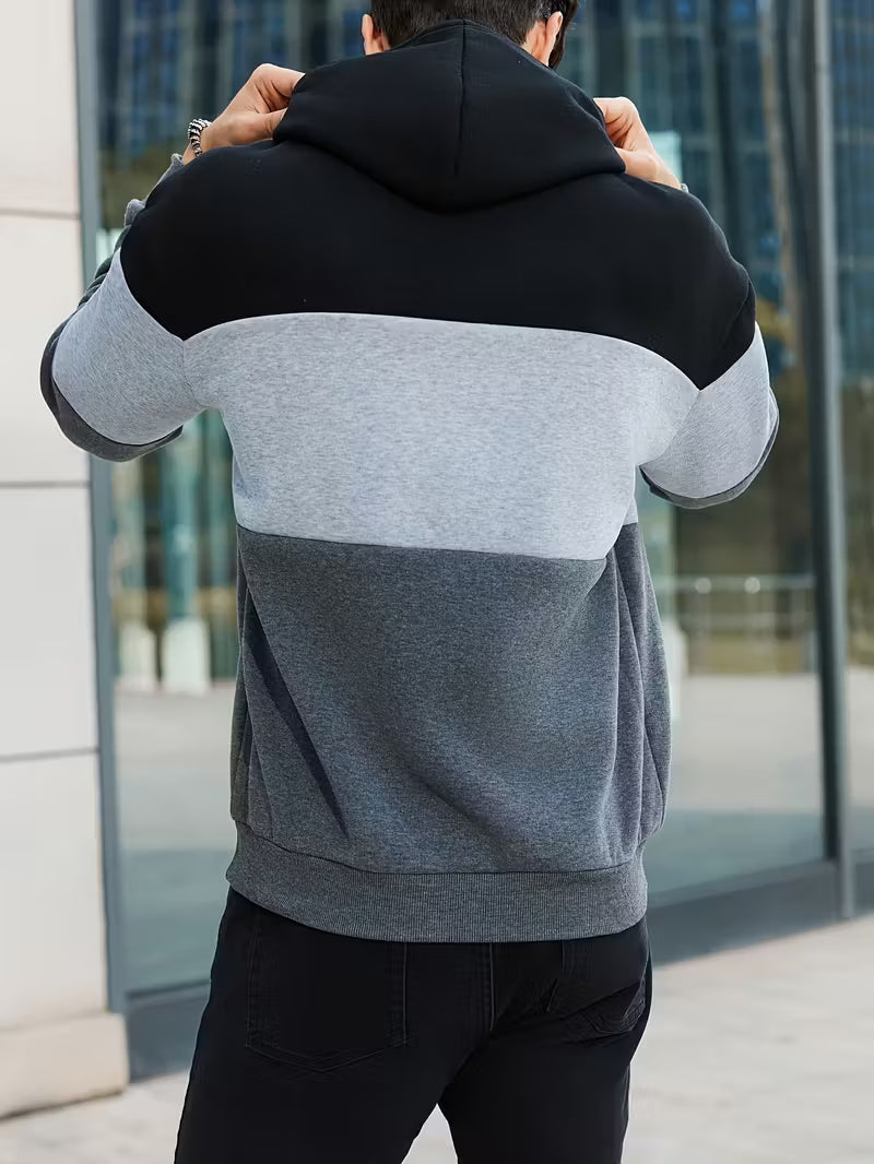 Men's Stylish Color Block Hoodie