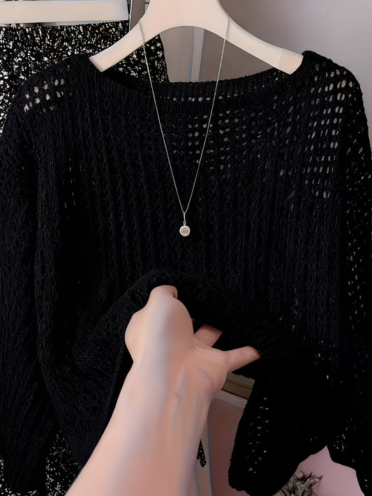 Women's Elegant Lace Hollow Sweater