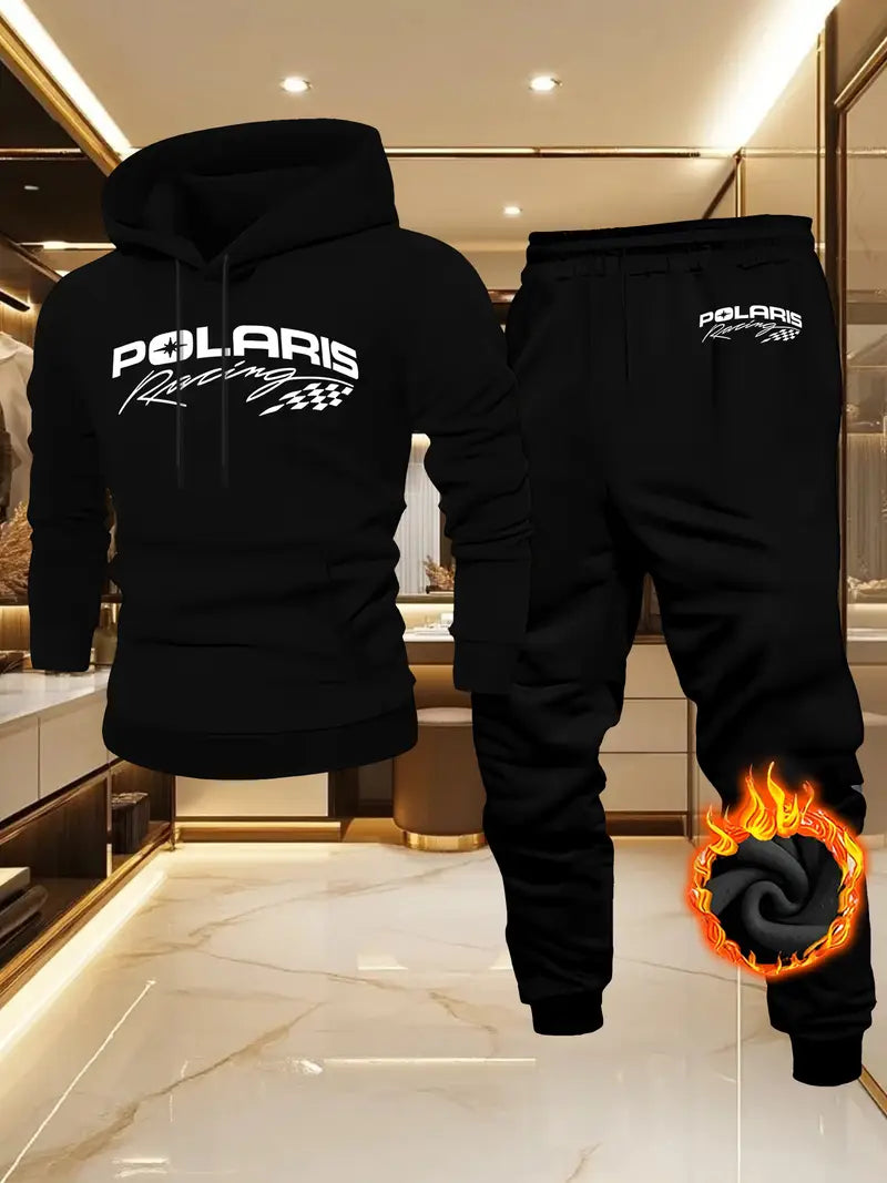 Men'S Casual Hooded Sweatshirt & Jogger Set