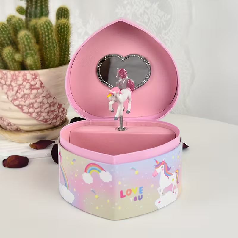 Classic Unicorn Musical Jewelry Box with Rotating Figurine,